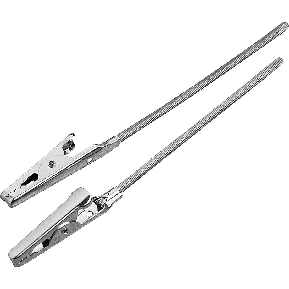 Krokodilklammer Prandell mit Stab Metall silber 120mm 4 Stück