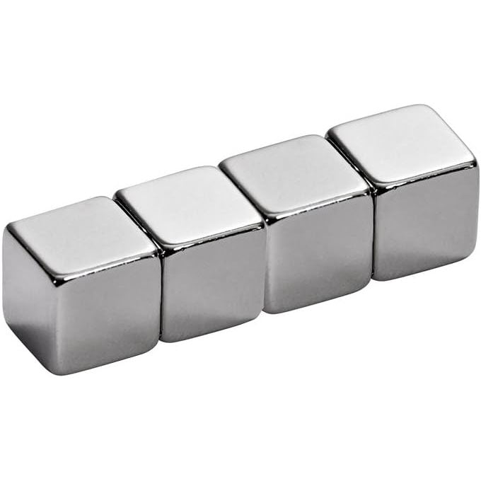 Superkraftmagnet Alco Neodyn Würfel 10x10x10 bis 3kg 4 Stück silber