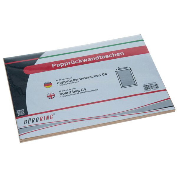 Papprückwand-Versandtasche braun DIN C4 haftklebend 10 Stück