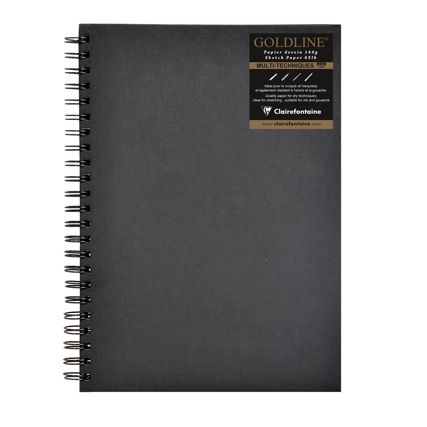 Spiral-Skizzenbuch Clairefontaine Goldline 140g 64 Blatt elfenbein