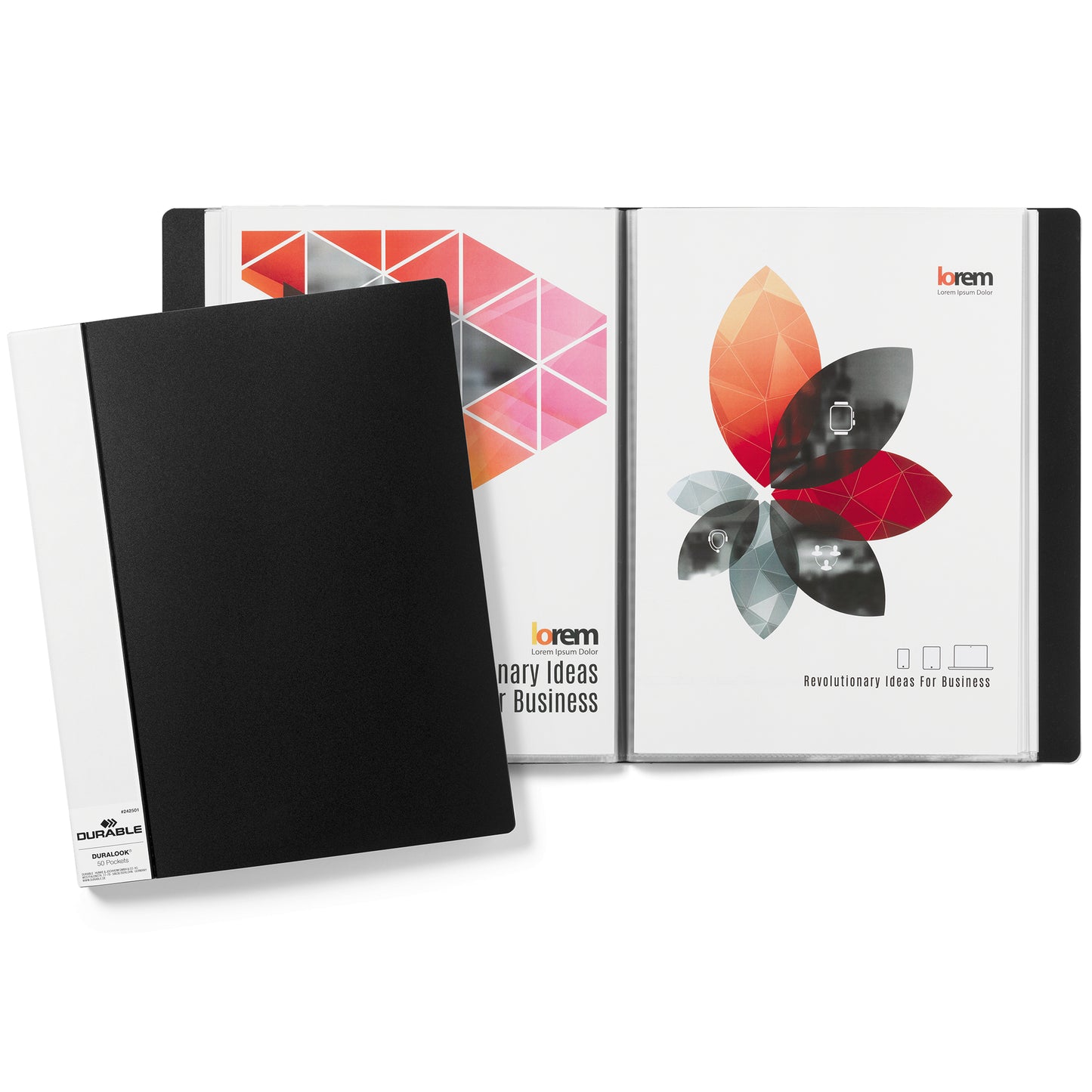 Sichtbuch Durable Duralook DIN A4 schwarz