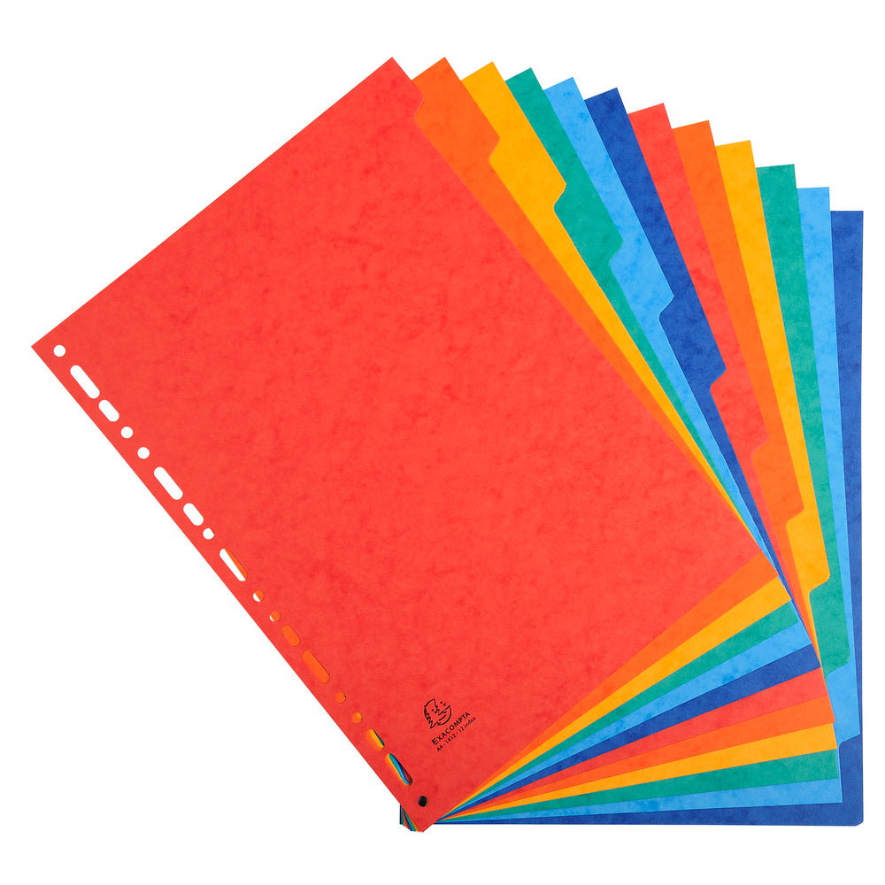 Blanko-Register Exacompta Manilakarton 225g farbig sortiert DIN A4