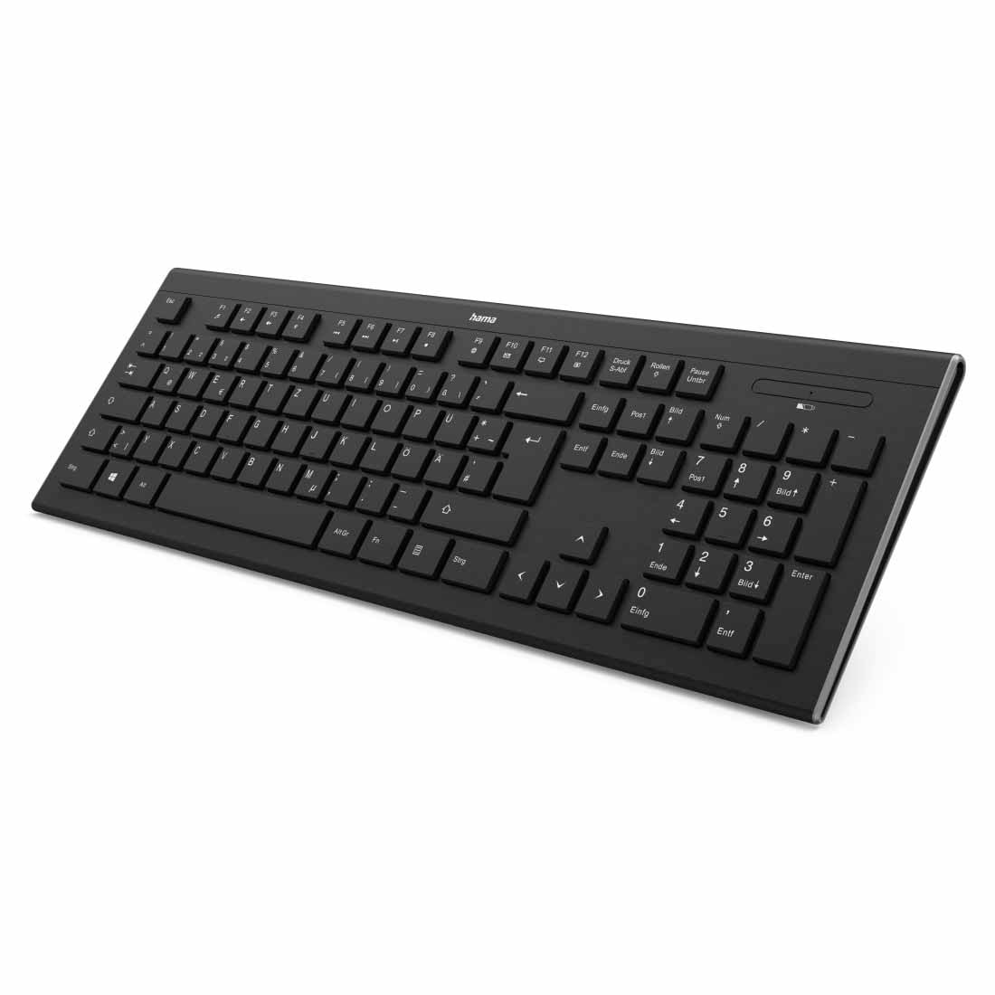Tastatur Hama Cortino schnurlos USB schwarz