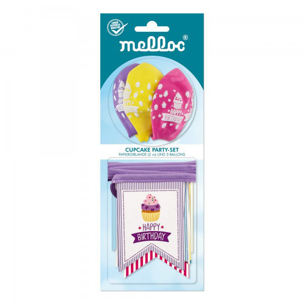 Partypack Melloc 3 Ballons Ø30cm & Girlande