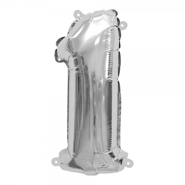 Folienballon Melloc Zahlenfigur 37cm silber (ungefüllt) Nicht zur Gasbefüllung geeignet!