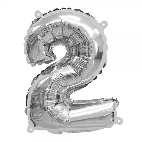 Folienballon Melloc Zahlenfigur 37cm silber (ungefüllt) Nicht zur Gasbefüllung geeignet!