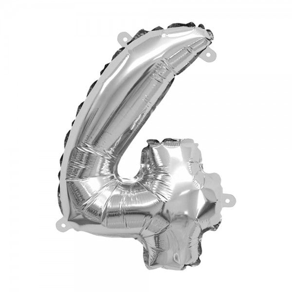Folienballon Melloc Zahlenfigur 37cm silber (ungefüllt) Nicht zur Gasbefüllung geeignet!