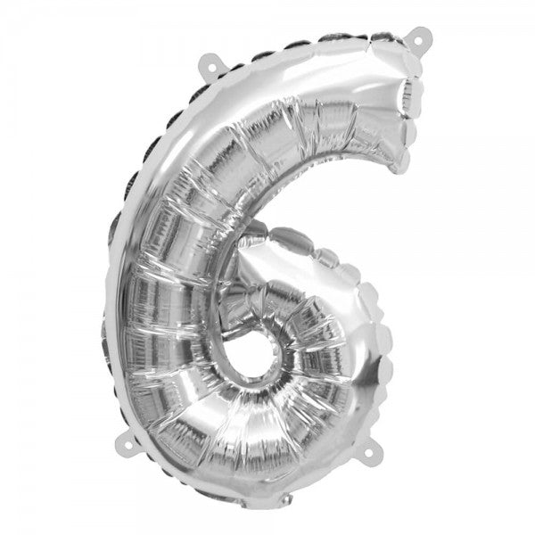 Folienballon Melloc Zahlenfigur 37cm silber (ungefüllt) Nicht zur Gasbefüllung geeignet!