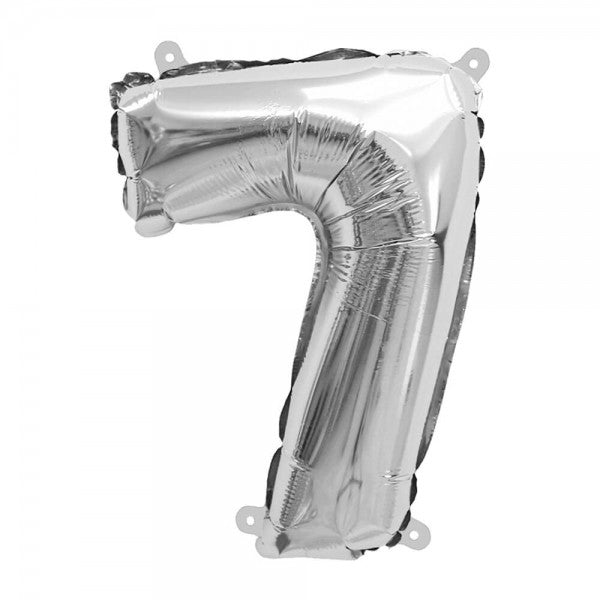 Folienballon Melloc Zahlenfigur 37cm silber (ungefüllt) Nicht zur Gasbefüllung geeignet!