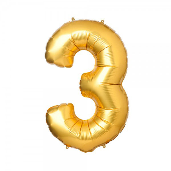Folienballon Melloc Zahlenfigur 86cm gold (ungefüllt)