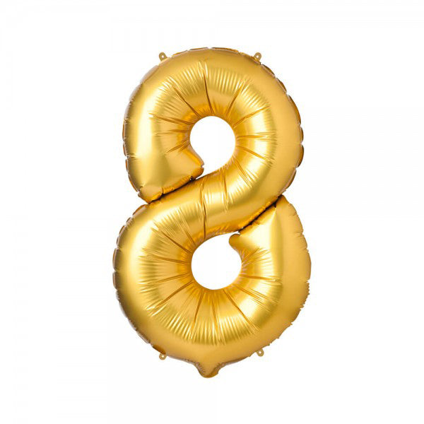 Folienballon Melloc Zahlenfigur 86cm gold (ungefüllt)