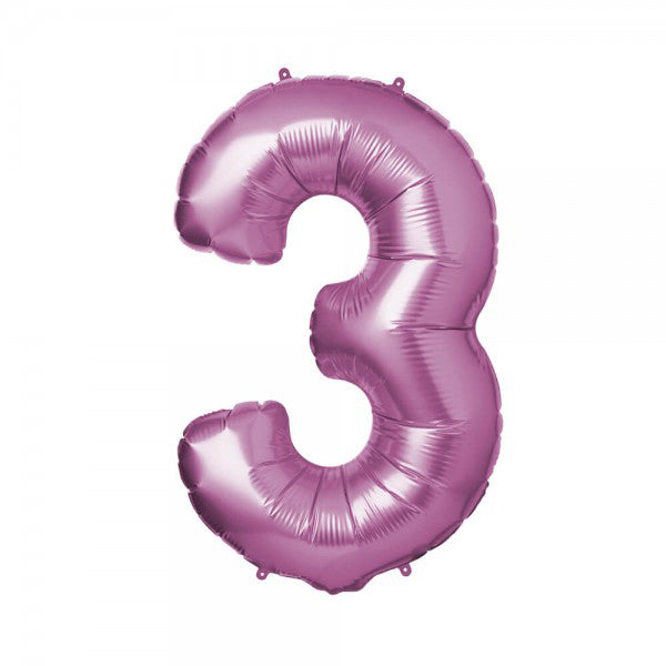 Folienballon Melloc Zahlenfigur 86cm pink (ungefüllt)