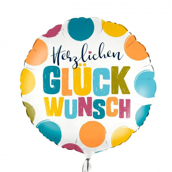 Folienballon Melloc Glückwunsch Ø45cm (ungefüllt)