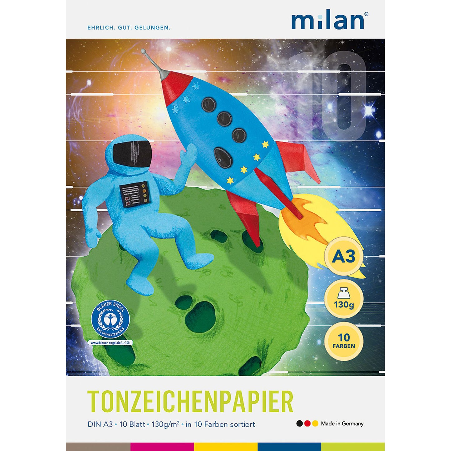 Tonpapierblock farbig sortiert