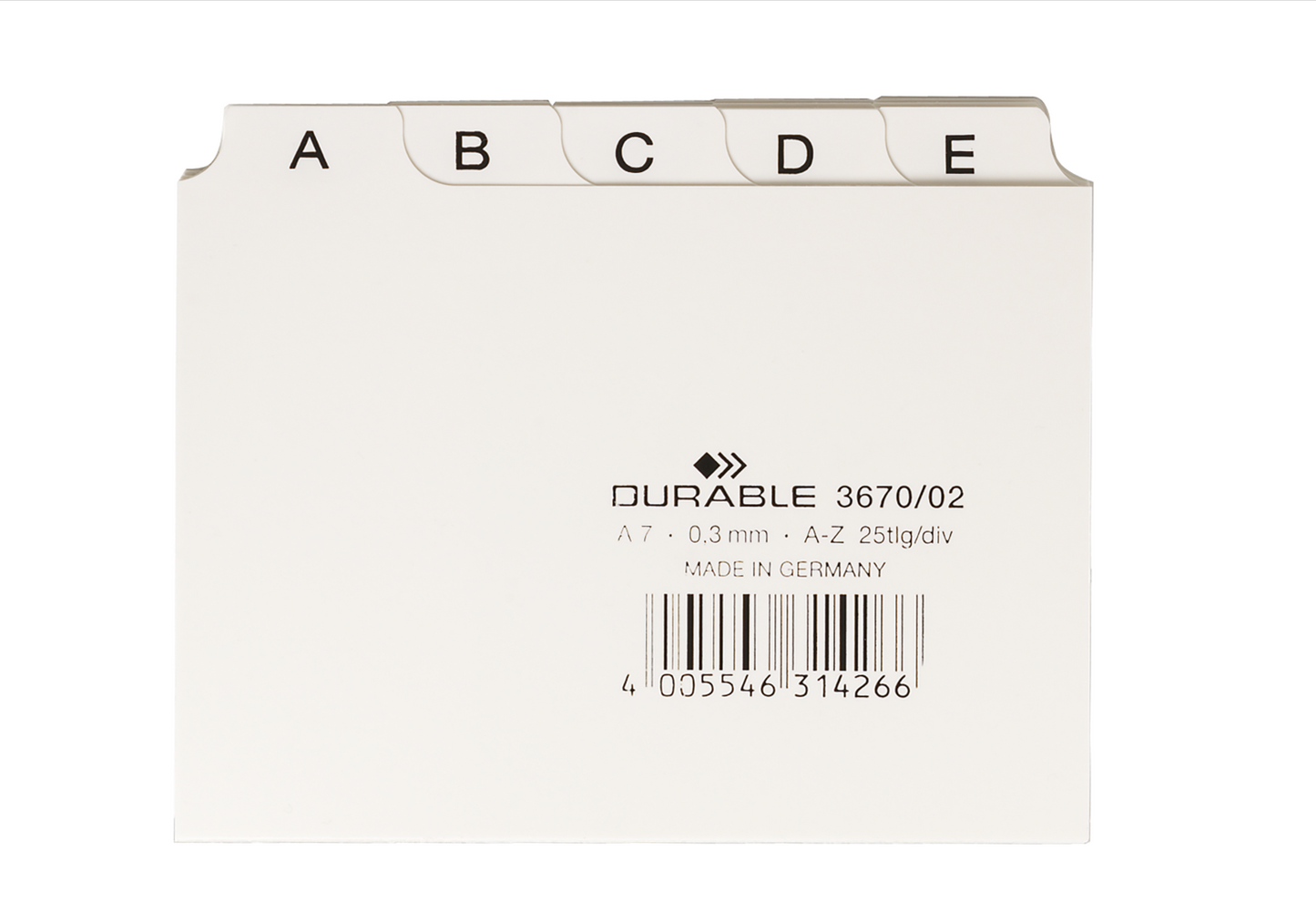 Leitregister Durable Kunststoff A-Z 25-teilig weiß