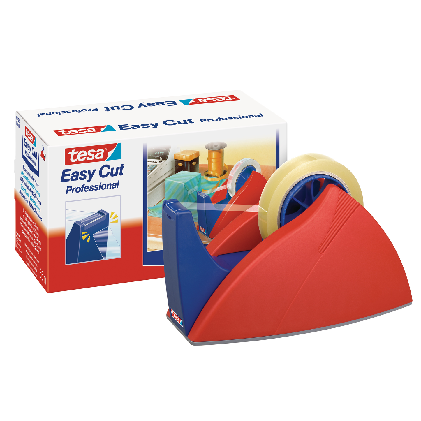Tischabroller Tesa Easy Cut rot/blau