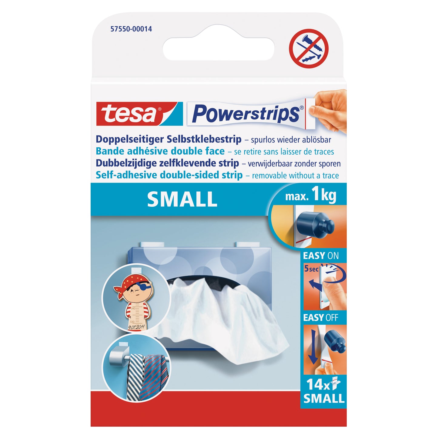 Powerstrip Tesa Small Tragfähigkeit 1kg 14 Stück