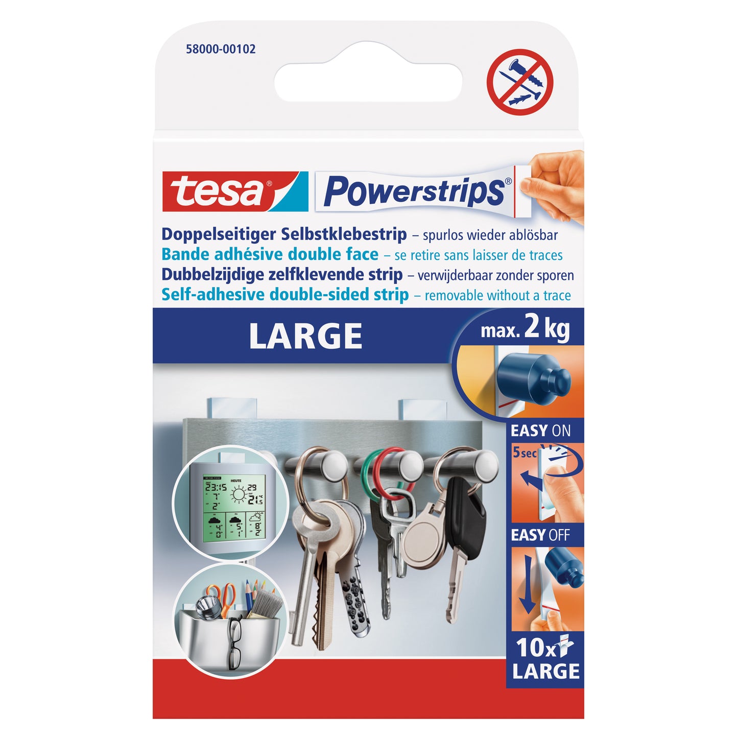 Powerstrip Tesa Large Tragfähigkeit 2kg 10 Stück