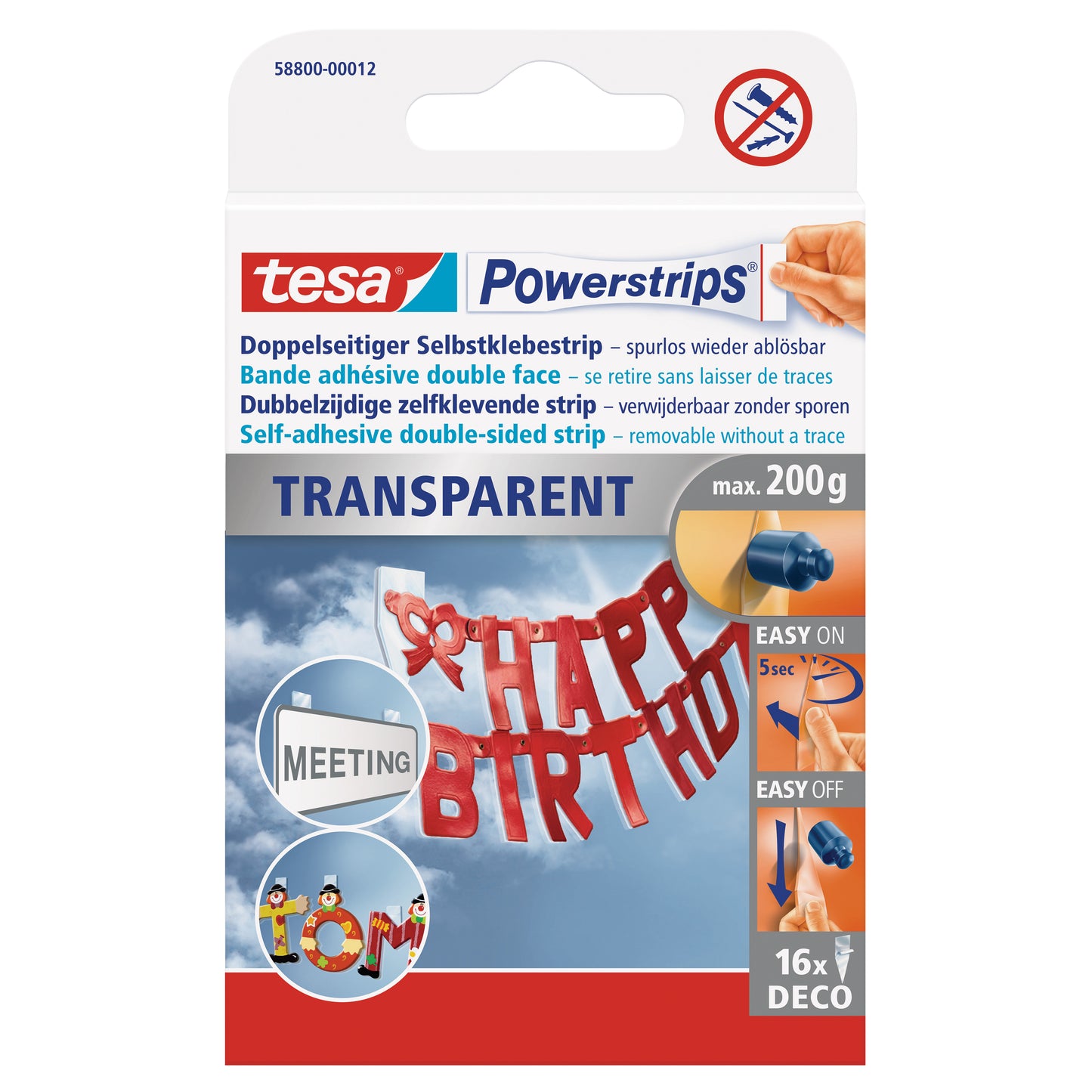 Powerstrip Tesa Decohaken Tragfähigkeit 200g transparent