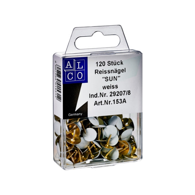 Reißnagel Alco kunststoffüberzogen 120 Stück weiß
