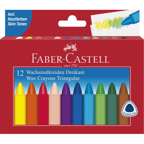 Dreikant-Wachsmalkreide Faber Castell 12 Stück im Kartonetui
