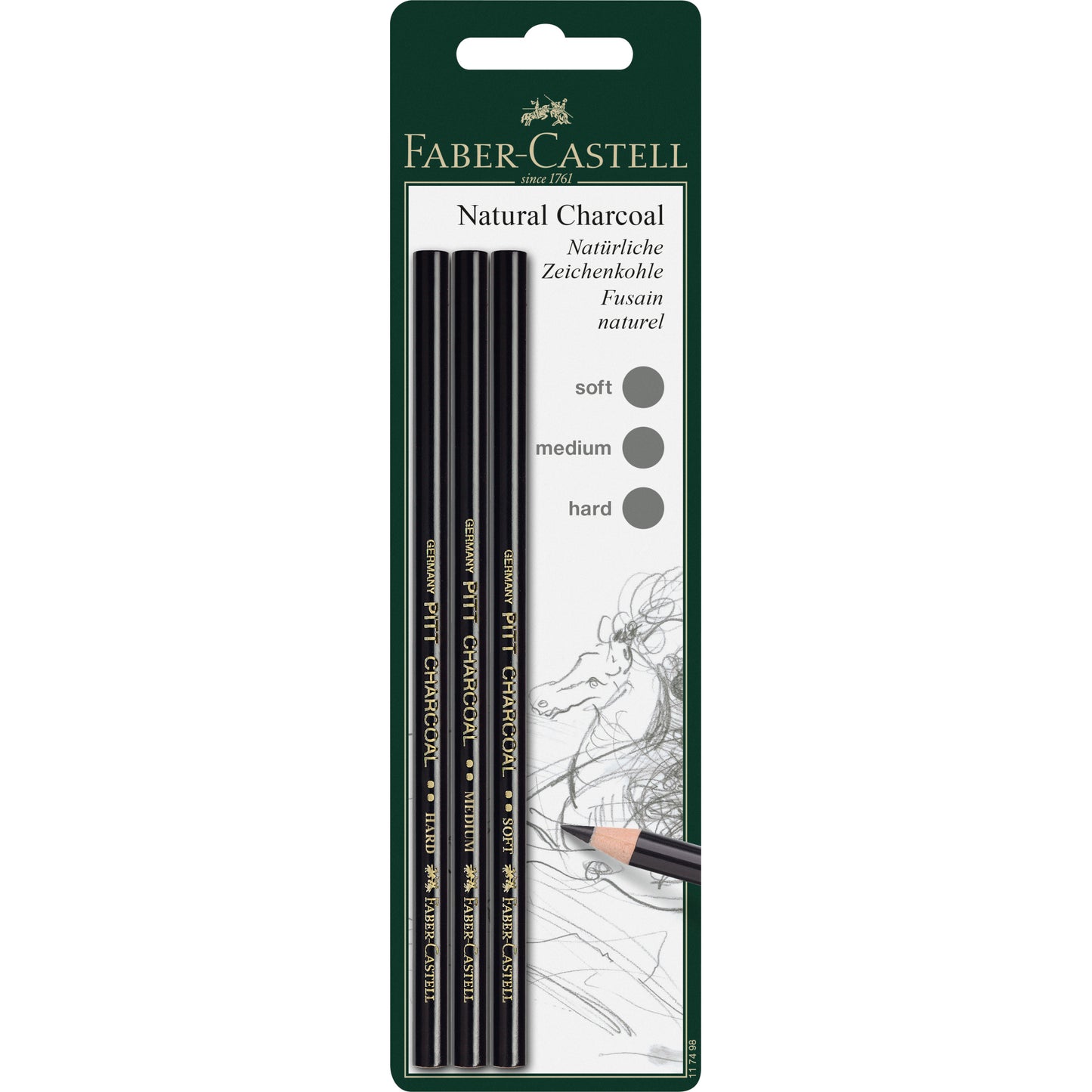 Zeichenkohlestift Faber Castell Pitt monochrome fettfrei schwarz