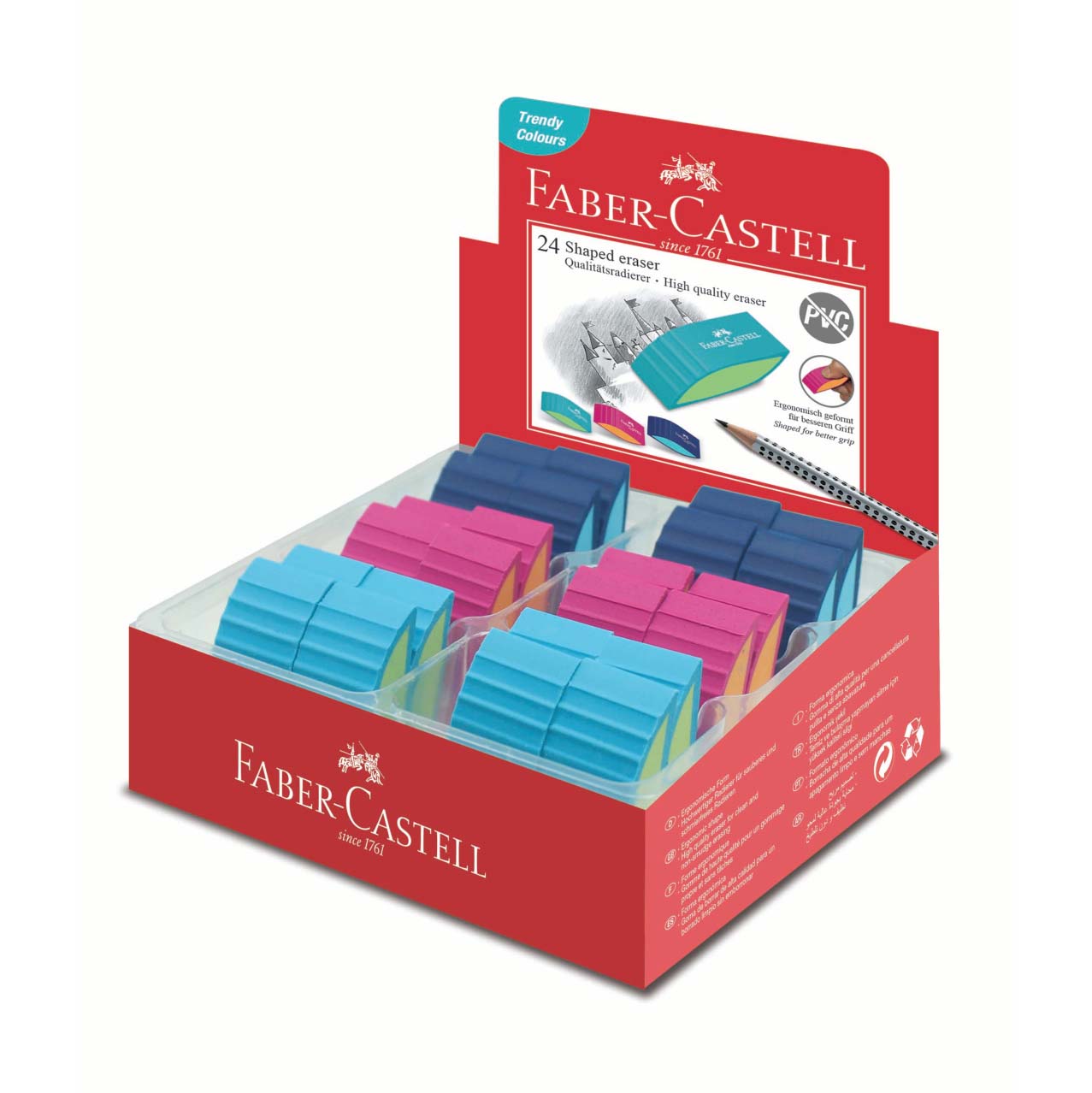 Radierer Faber Castell BICOLOR farbig sortiert