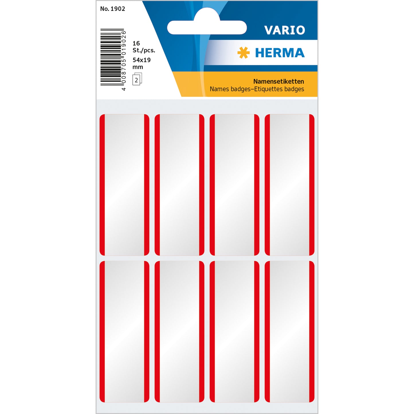 Textiletikett Herma Vario 54x19mm 16St