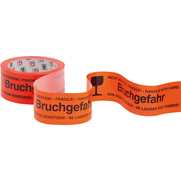 Packband PP 50mm/66m rot/schwarz mit Aufdruck
