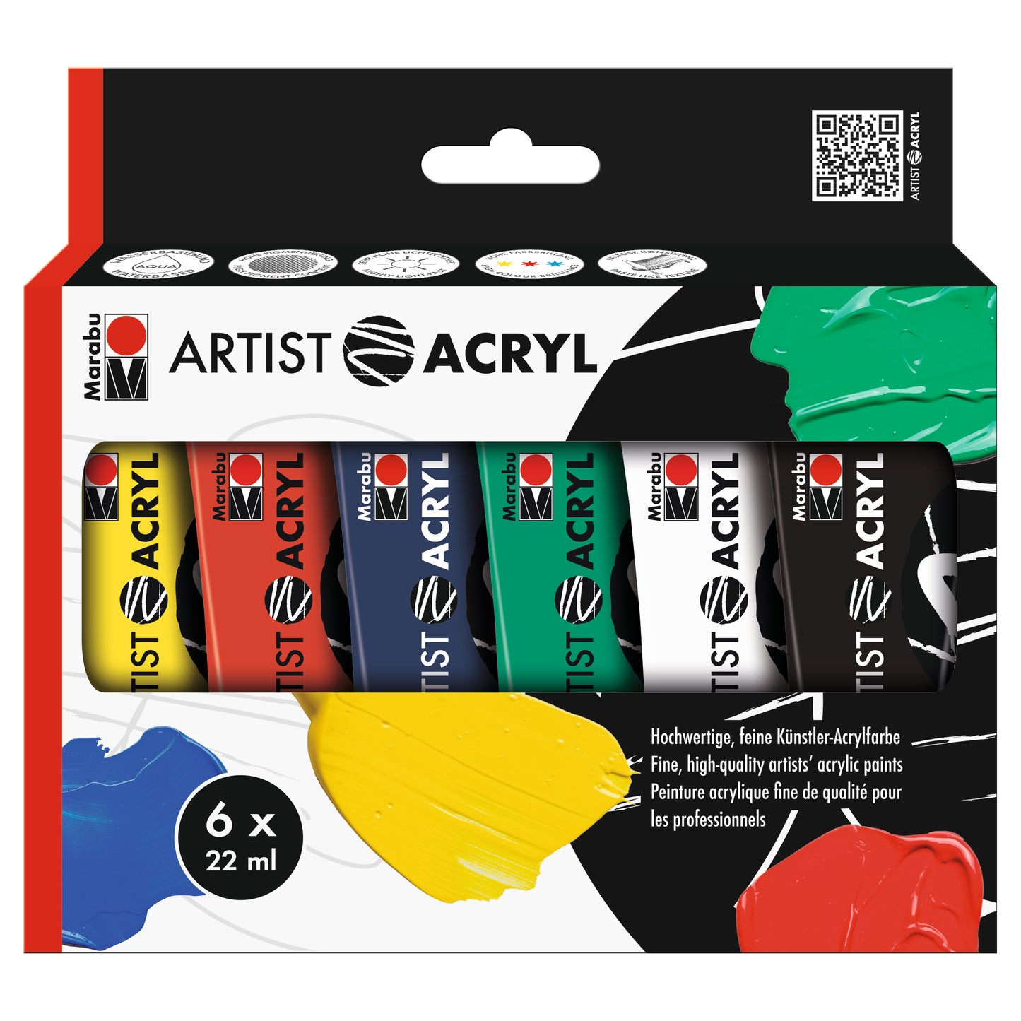 Acrylfarbe Marabu Artist 6x22ml sortiert