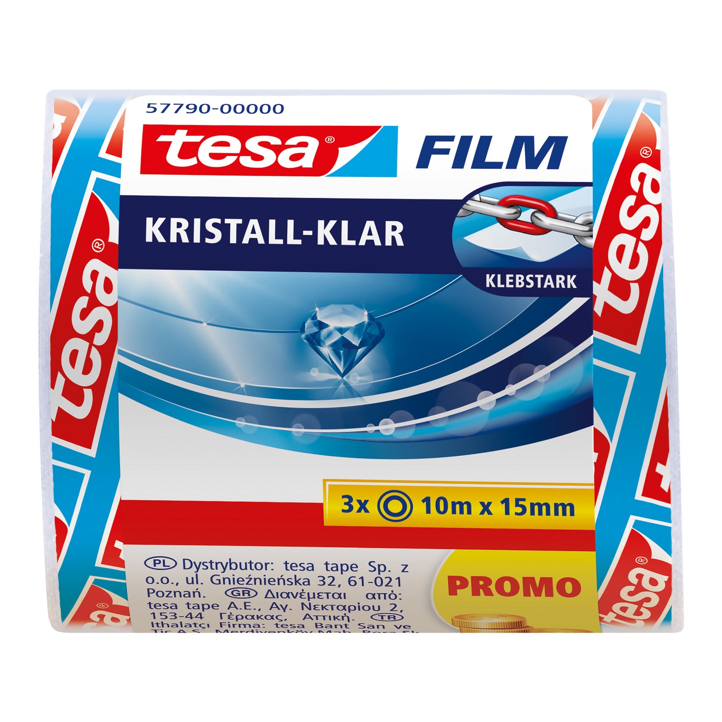 Klebefilm Tesa kristall-klar 3 Rollen 15mm/10m