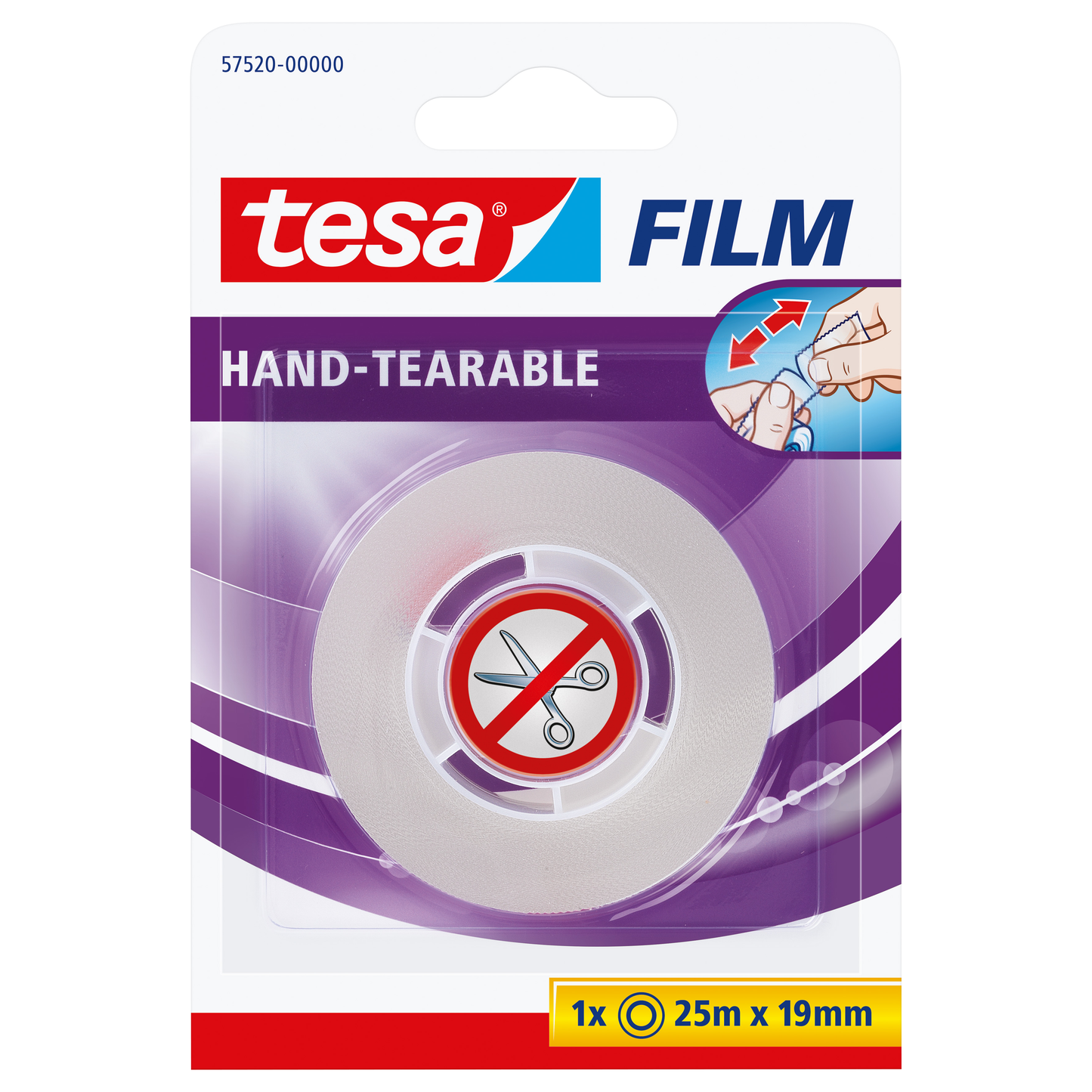 Klebefilm Tesa von Hand einreißbar 19mm/25m