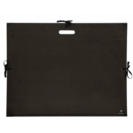 Zeichenmappe Clairefontaine 59x72cm schwarz mit Band und Griff