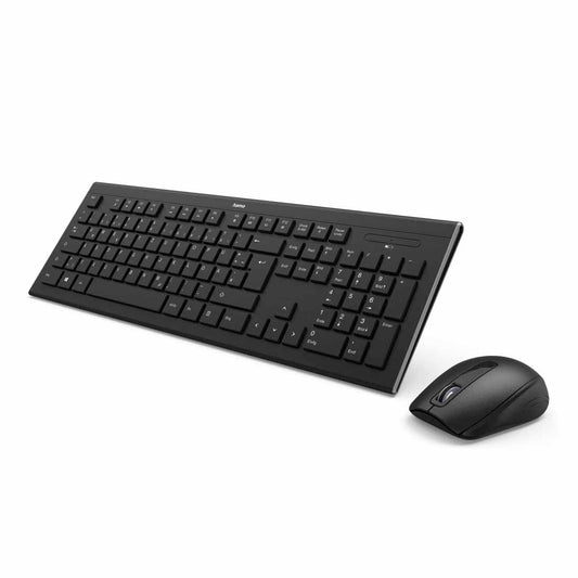 Tastatur-Maus-Set Hama Cortino schnurlos USB schwarz