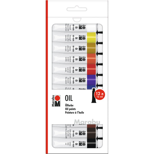 Ölfarben-Set Marabu 12ml 12 Farben sortiert