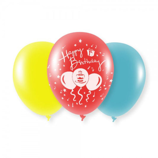 Luftballon Melloc Ø30cm 25 Stück Happy Birthday & uni sortiert
