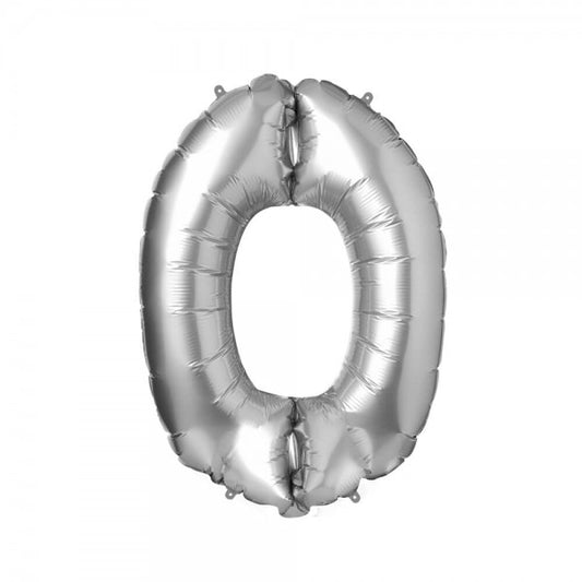 Folienballon Melloc Zahlenfigur 86cm silber (ungefüllt)