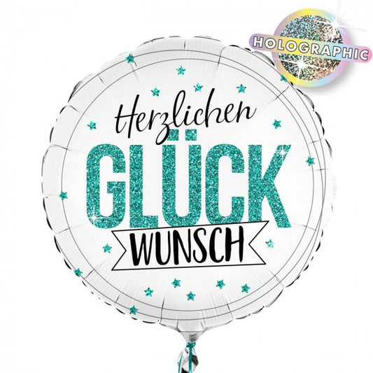 Folienballon Melloc Glückwunsch Ø45cm (ungefüllt)