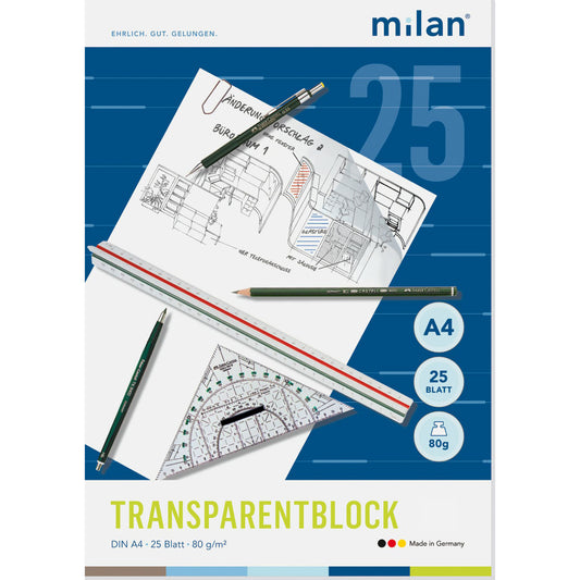 Transparentpapierblock Milan 80g 25 Blatt