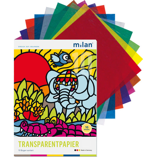Transparentpapierheft Milan 24x32cm 10 Blatt farbig sortiert