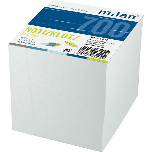 Notiz-Klotz Milan geleimt 700 Blatt weiß