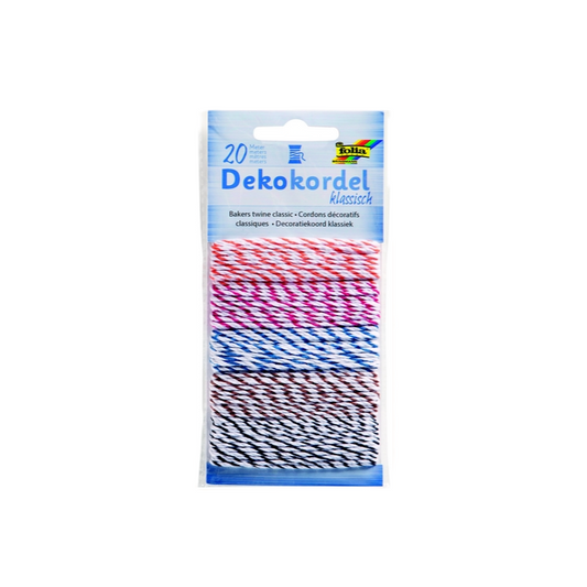 Dekokordel Folia klassisch, 20m 5 Farben pro Karte
