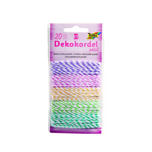 Dekokordel Folia pastell, 20m 5 Farben pro Karte