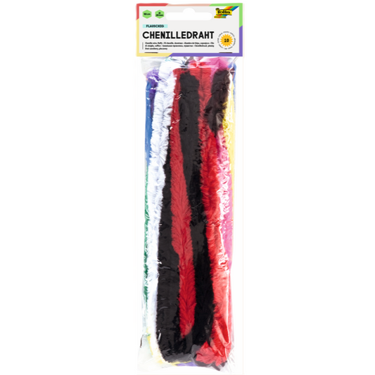 Flausch-Chenilledraht Folia 50cm Ø20mm 10St sortiert