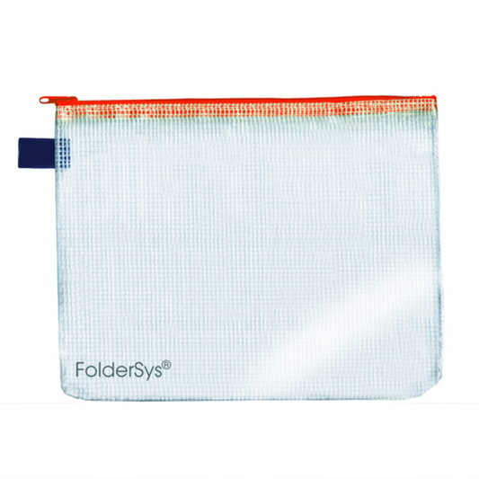 Reißverschlussbeutel Foldersys PVC A6 farblos/orange