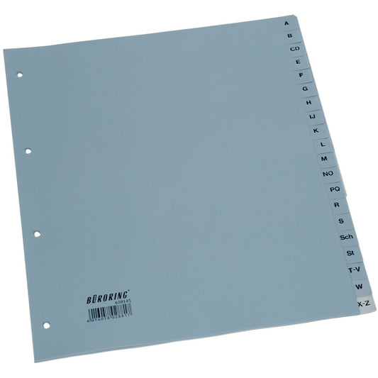 Überbreite-Register Polypropylen grau DIN A4 A-Z
