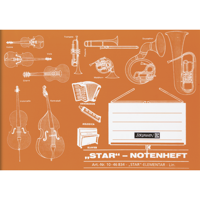 Notenheft Brunnen Star 80g DIN A5 quer 8 Blatt # 14