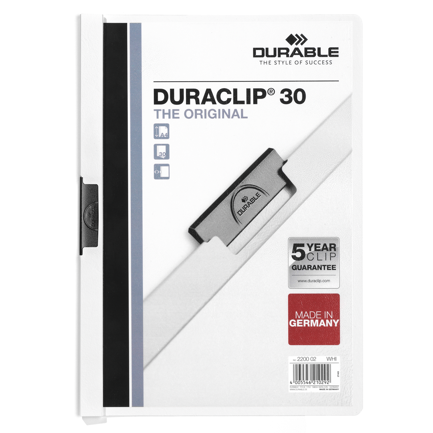 Klemmmappe Durable Duraclip DIN A4