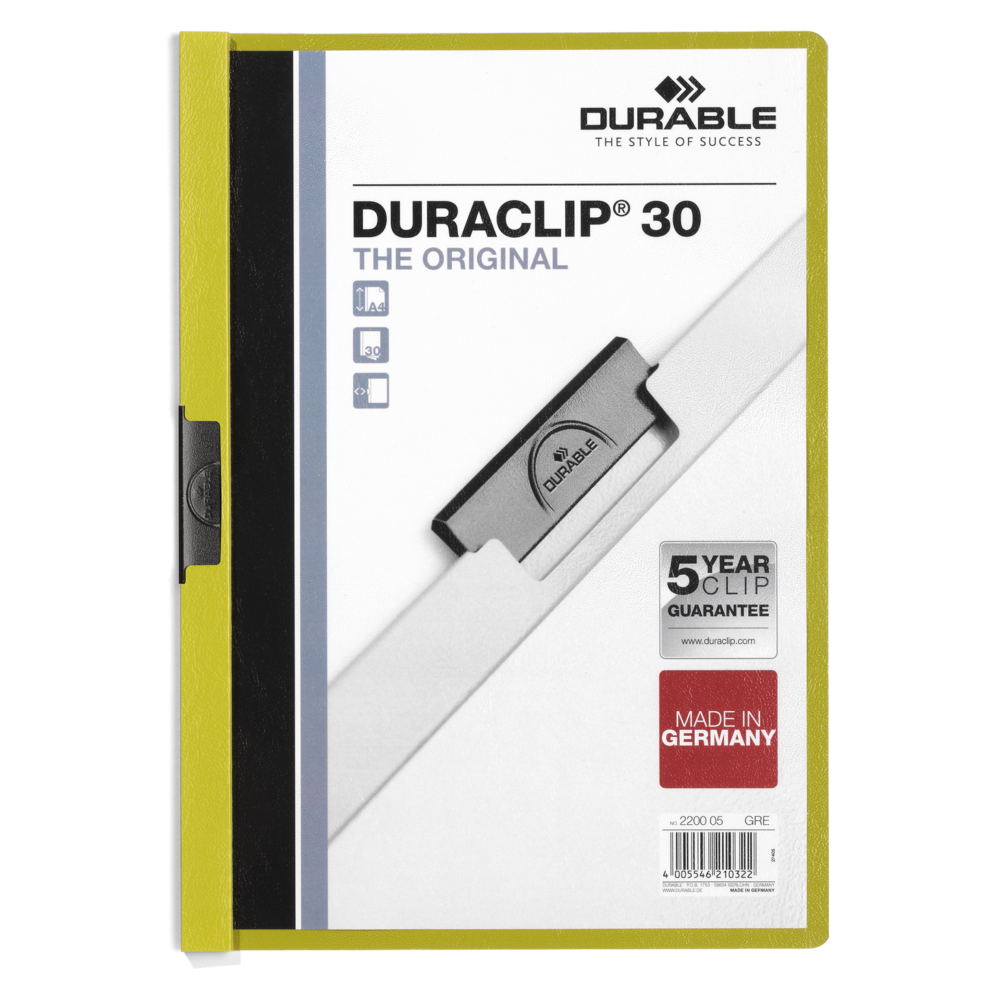 Klemmmappe Durable Duraclip DIN A4