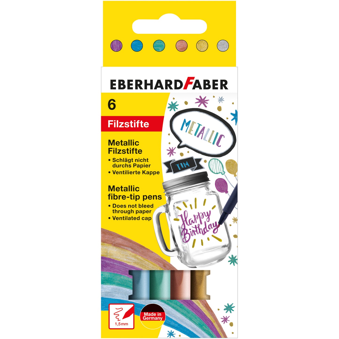 Fasermaler E. Faber Metallic 6 Stück